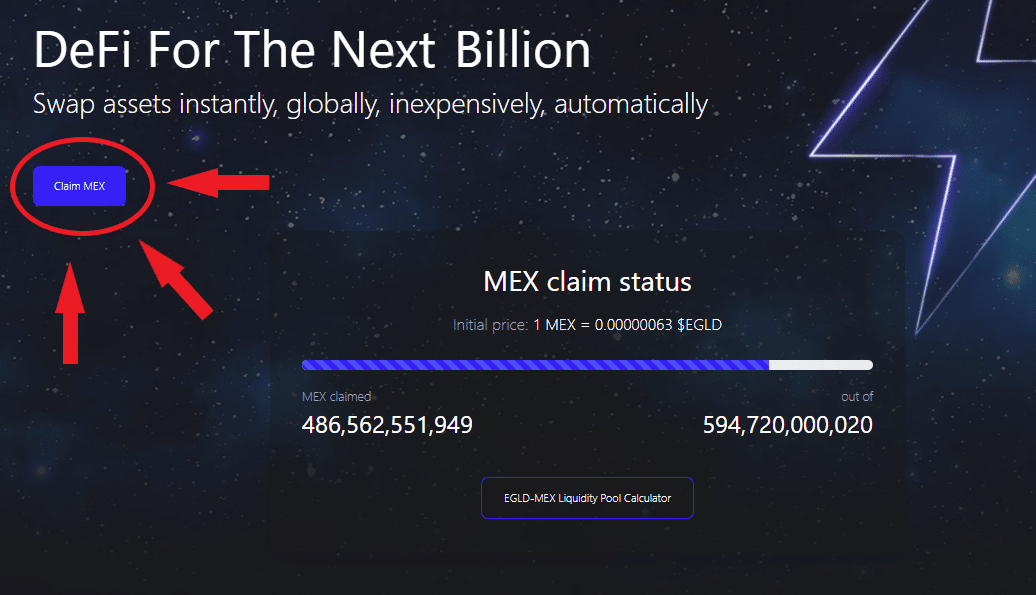 Claim MEX réclamer les LKMEX sur Maiar Exchange