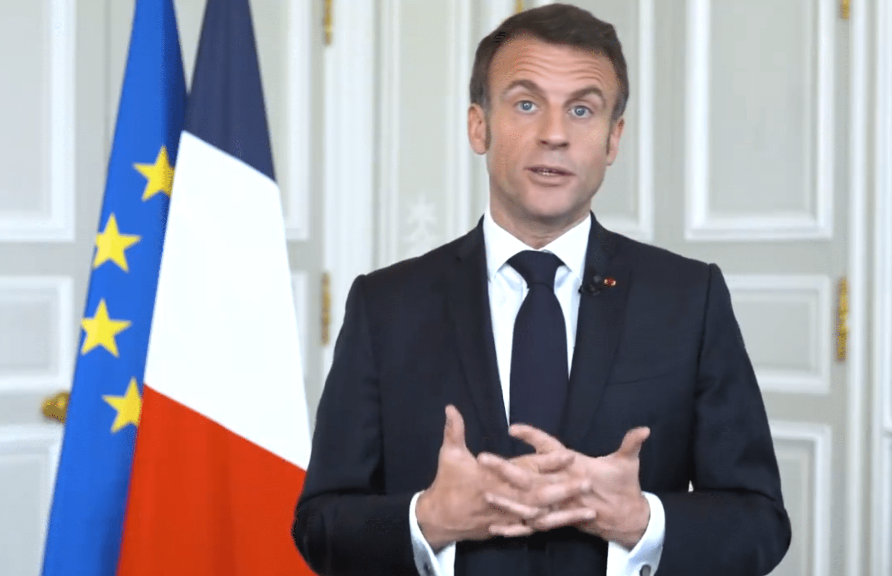 Emmanuel Macron en plein discours
