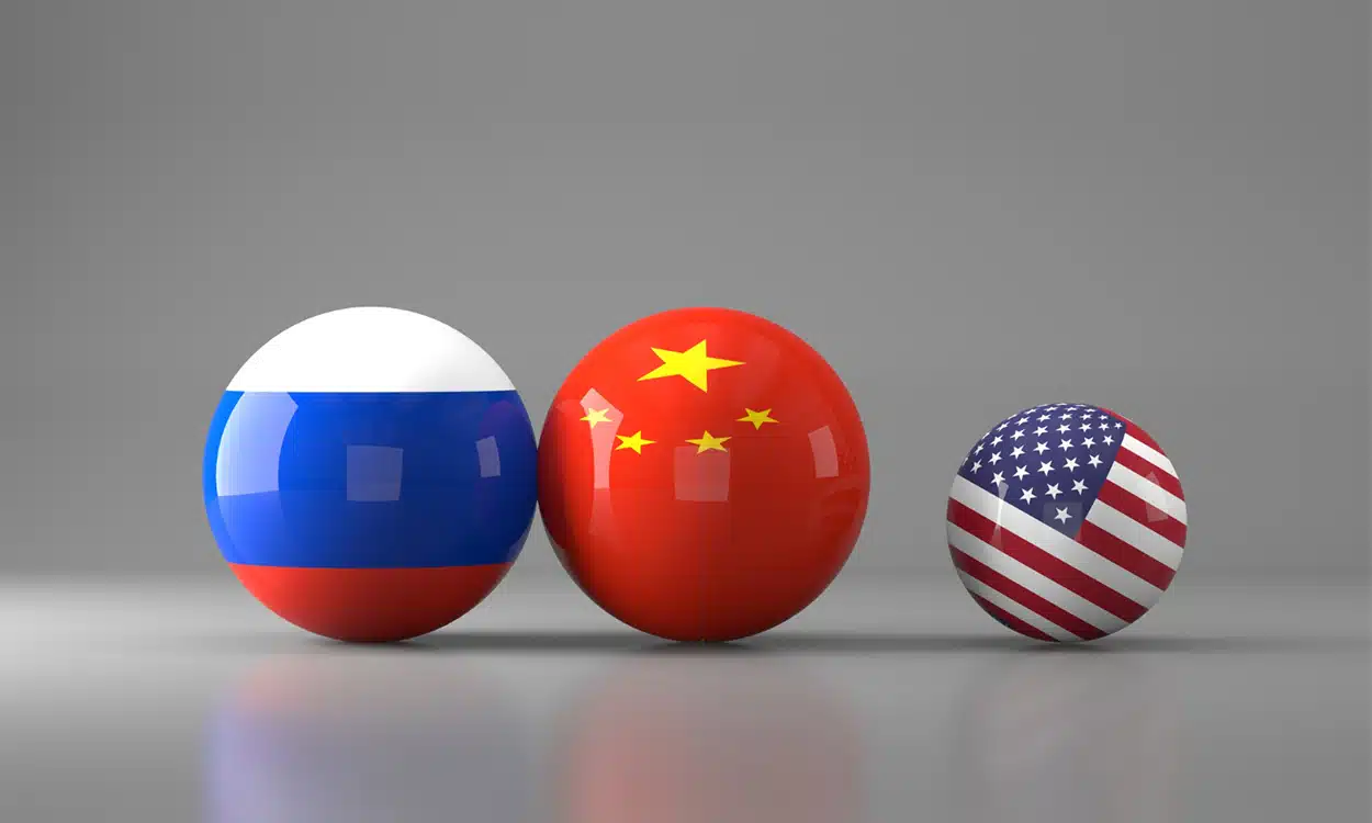 Image montrant la puissance de la Chine te de la Russie sur les États-Unis