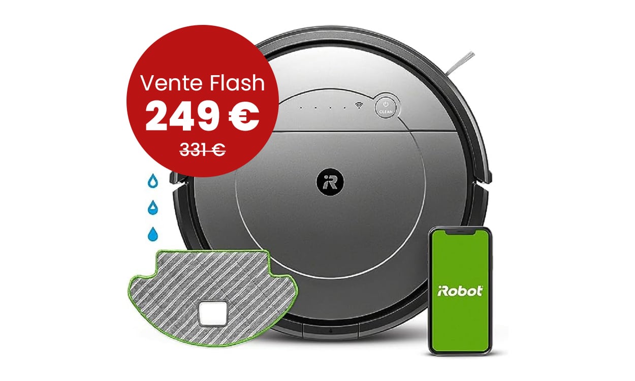 Aspirateur robot laveur Irobot Roomba Combo en promo à -25% avec un prix de 249 € au lieu de 332 €
