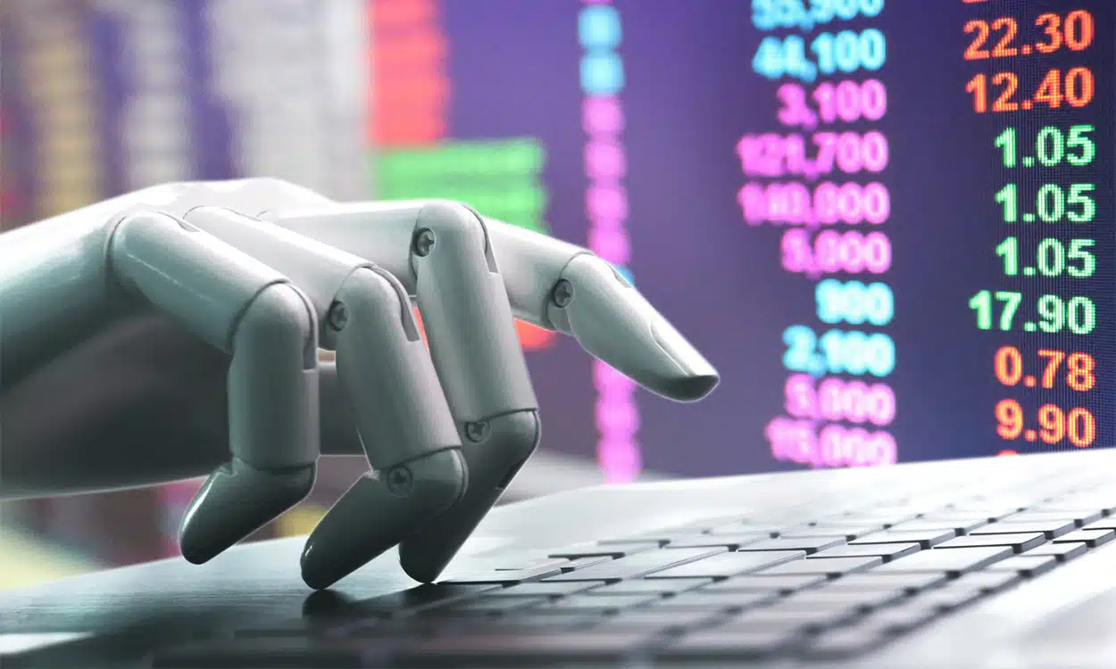 Un robot qui utilise l'intelligence artificielle dans le secteur de la finance